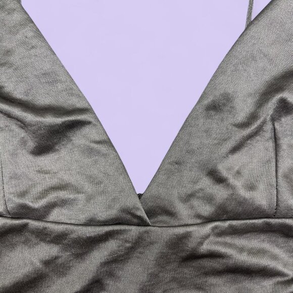 ZARA Grey Velvety V-Neck Bralette Top – Size M - Picture 2 of 8